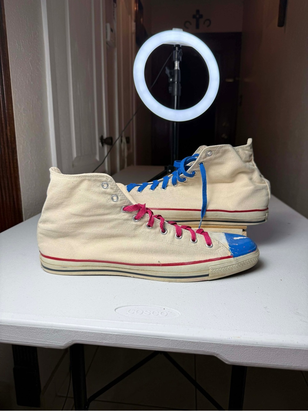 Vintage Converse Chuck Taylor All Star White Sz 17 Made USA